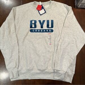 BYU Champion Men's Crewneck Sweatshirt in Gray and Blue